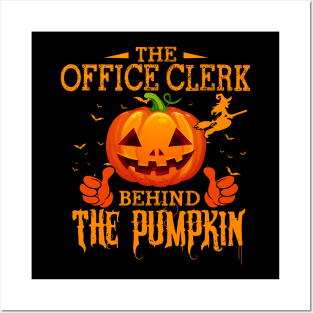 Mens The CHEF Behind The Pumpkin T shirt Funny Halloween T Shirt_OFFICE CLERK Posters and Art